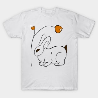 Minimal rabbit with flower T-Shirt